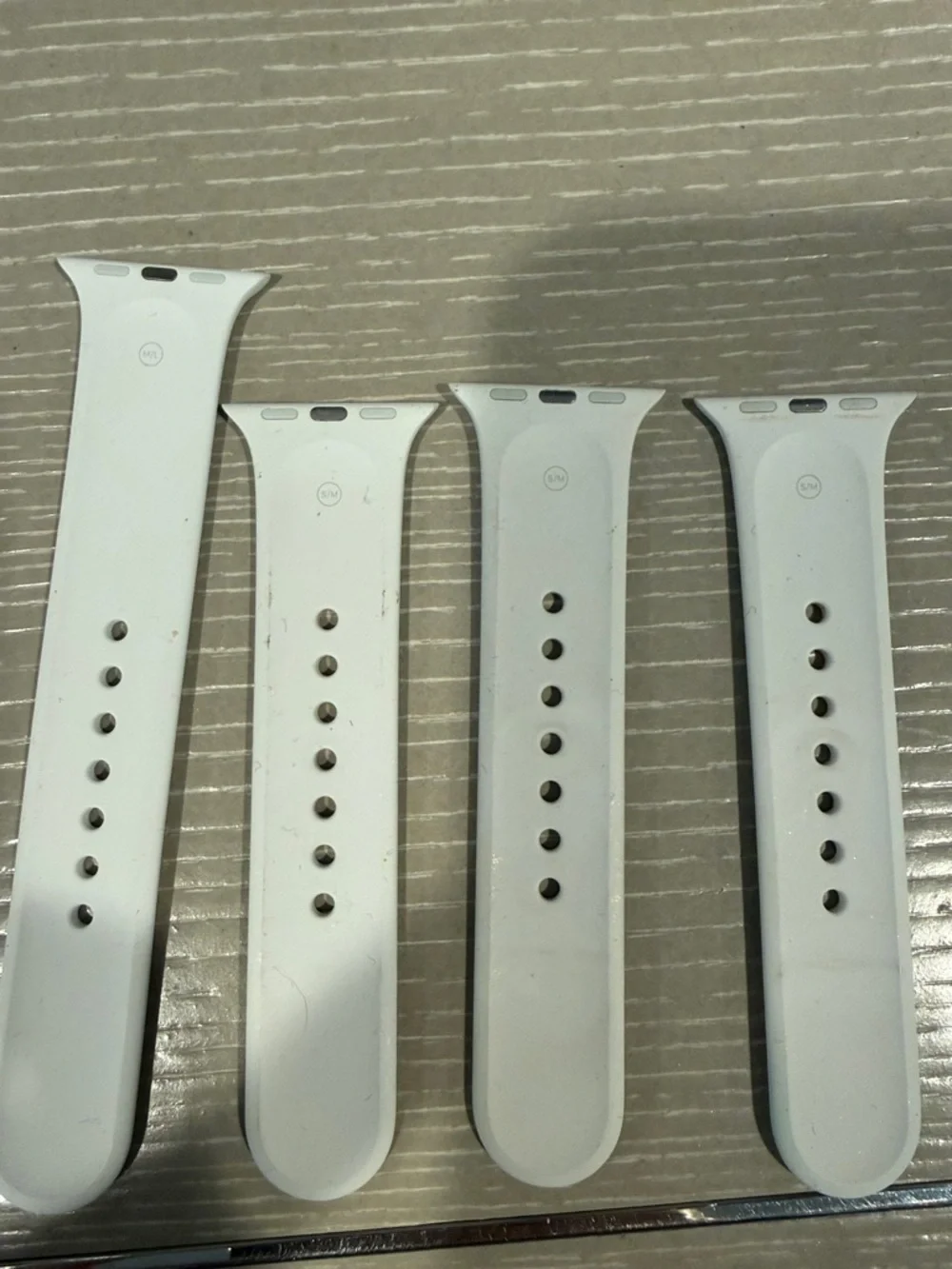 40 mm White Silicone Watch Bands - Multiple Sizes